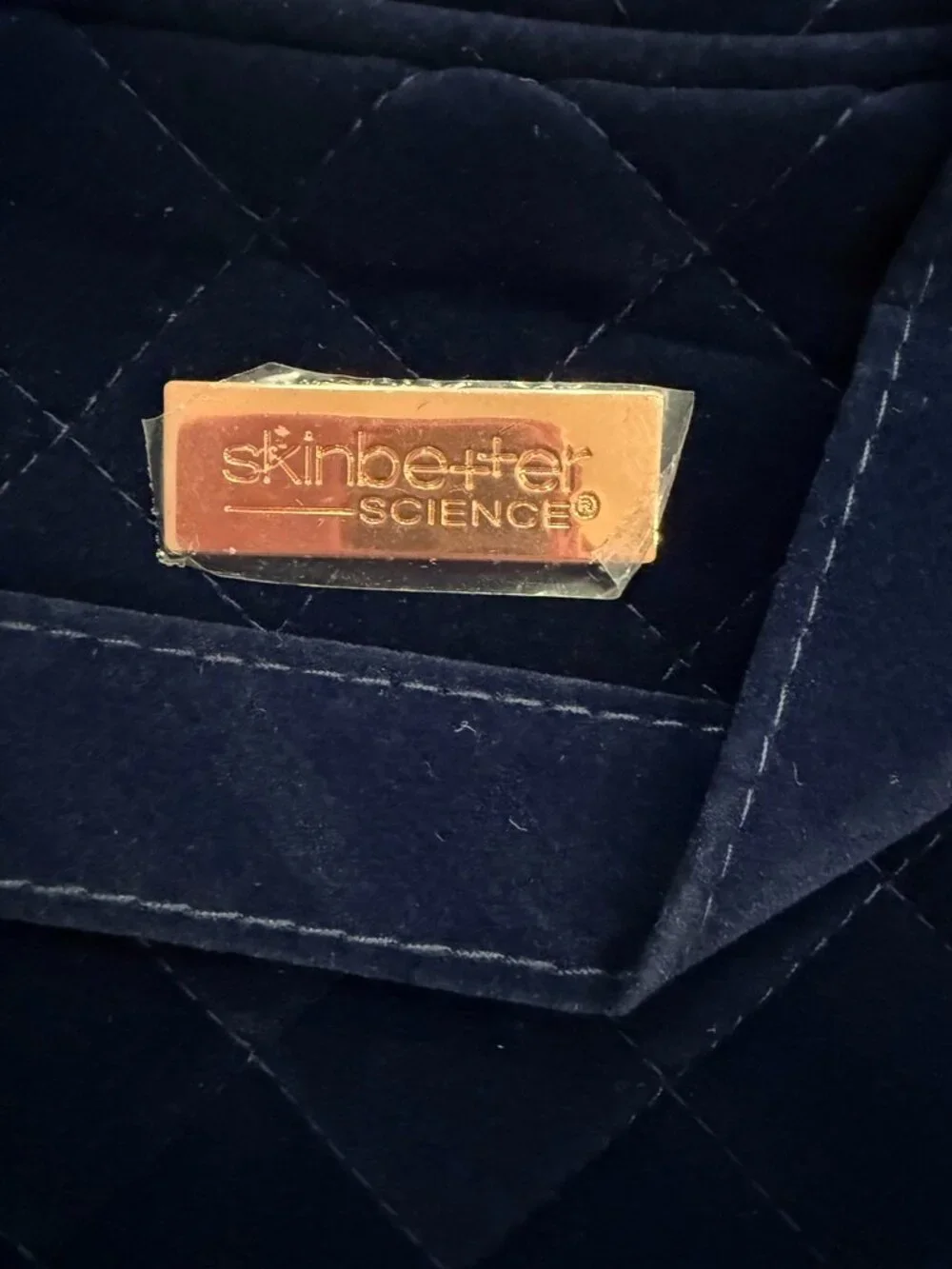 Skinbetter Science Navy Velvet Quilted Cosmetic Travel Bag | 2 Available